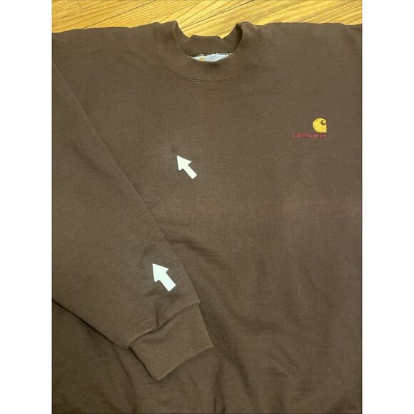 Vintage 80s 2XL XXL Carhartt Rugged Wear Double Waffle Lined Crewneck Sweatshirt - Picture 8 of 9